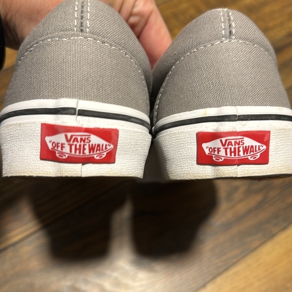 Vans Classic Slip-on Shoe grey with navy stripe men’s size 6 / woman’s 7.5 - Picture 4 of 5